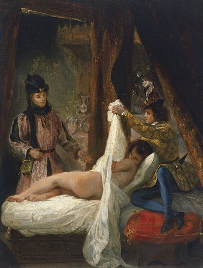 De hertog van Orléans toont zijn geliefde, ca. 1826 door Ferdinand Victor Eugene Delacroix