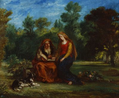 De opvoeding van de Maagd, 1852 door Ferdinand Victor Eugene Delacroix