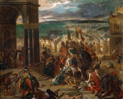 De intocht van de kruisvaarders in Constantinopel door Ferdinand Victor Eugene Delacroix