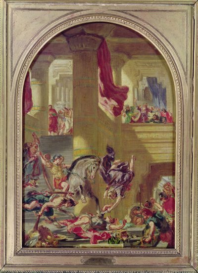 De Verdrijving van Heliodorus uit de Tempel, c.1857 door Ferdinand Victor Eugene Delacroix