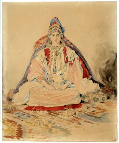 Het Joodse huwelijk van Tanger. Aquareltekening door Eugène Delacroix (1798-1863) door Ferdinand Victor Eugene Delacroix