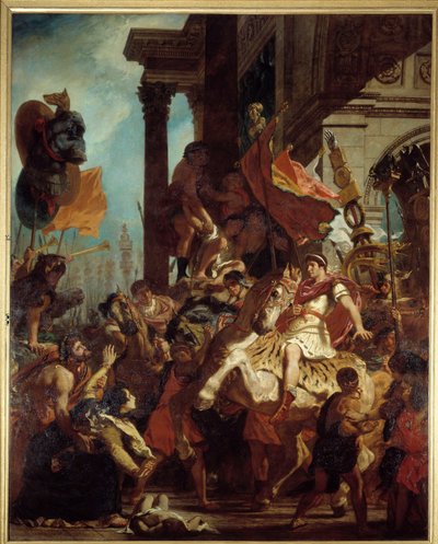 De gerechtigheid van Trajanus - Illustratie van het Vagevuur in La Divina Commedia door Dante Alighieri door Ferdinand Victor Eugene Delacroix