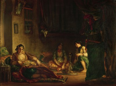 De vrouwen van Algiers in hun harem door Ferdinand Victor Eugene Delacroix