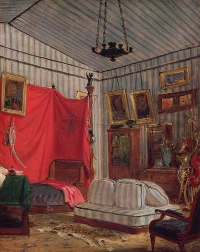 Het appartement van Graaf de Mornay, rue de Verneuil, Parijs (studie), 1833 door Ferdinand Victor Eugene Delacroix