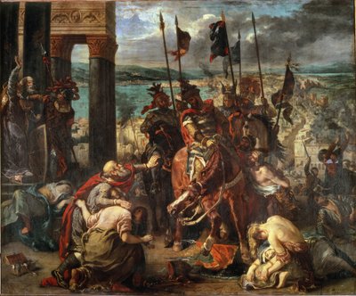 De verovering van Constantinopel door de kruisvaarders op 12/04/1204 door Ferdinand Victor Eugene Delacroix