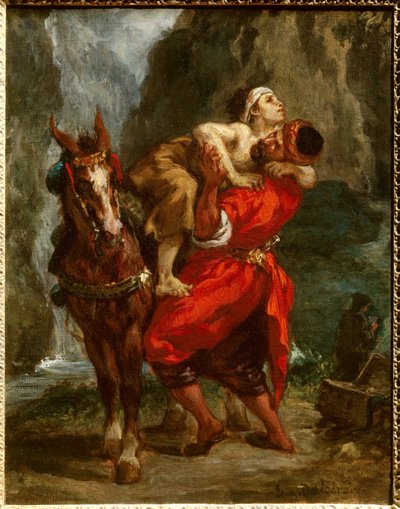 De barmhartige Samaritaan door Ferdinand Victor Eugene Delacroix