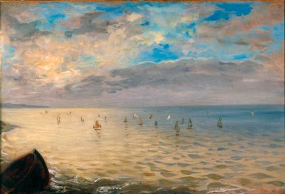 De zee gezien vanaf de hoogten van Dieppe door Ferdinand Victor Eugene Delacroix