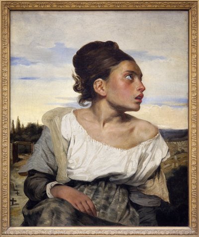 Jonge wees op de begraafplaats, ca. 1824 door Ferdinand Victor Eugene Delacroix