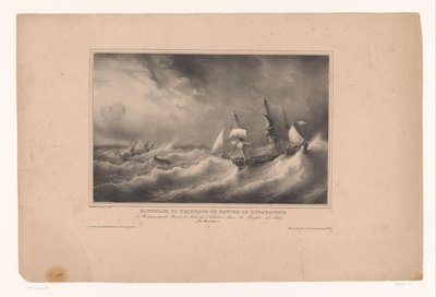 Redding van de bemanning van het schip de Reparateur door Ferdinand Victor Perrot