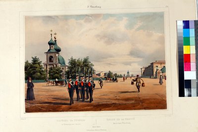 De oude Drievuldigheidskathedraal in Sint-Petersburg door Ferdinand Victor Perrot