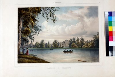 Het Jelaginpaleis in Sint-Petersburg door Ferdinand Victor Perrot