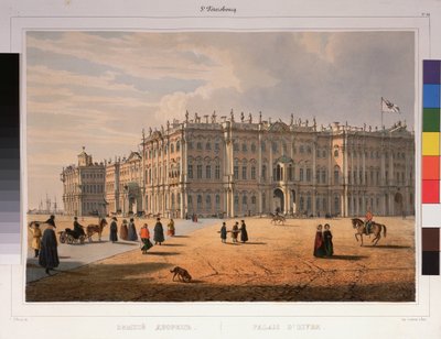Uitzicht op het Winterpaleis in Sint-Petersburg door Ferdinand Victor Perrot