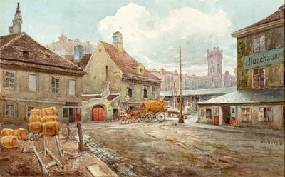 De Rommelmarkt in Wenen door Ferdinand Weckbrodt