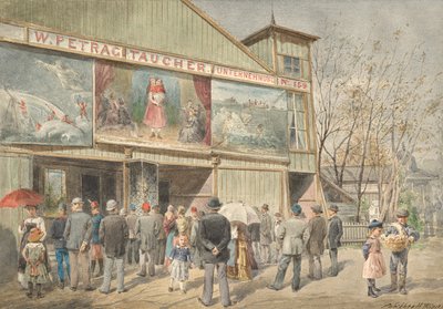 In de Wurstelprater in Wenen door Ferdinand Weckbrodt