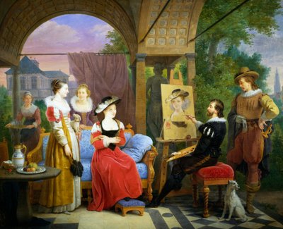 Rubens schildert de strohoed in zijn atelier door Ferdinand de Braekeleer