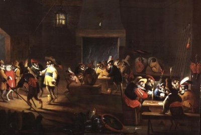 Apen in een Herberginterieur door Ferdinand van Kessel