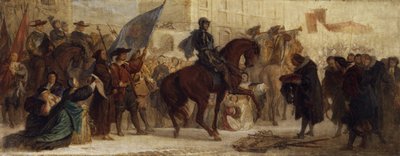 De intocht van Maximiliaan I in Praag na de overwinning op de Witte Berg in 1620 door Ferdinand von Piloty