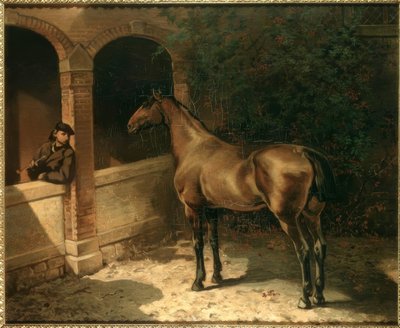 Paard en Roker door Louis Ferdinand von Rayski