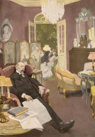 Ah, wat een mooie droom: een kerstboom, en eraan hingen alle minnaars van mijn vrouw! door Ferdinand von Reznicek