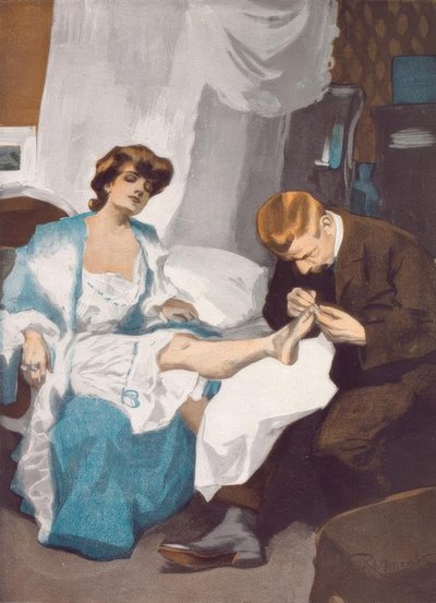 Pedicure. / Alstublieft, heel mooi, ik verloof me vandaag. door Ferdinand von Reznicek