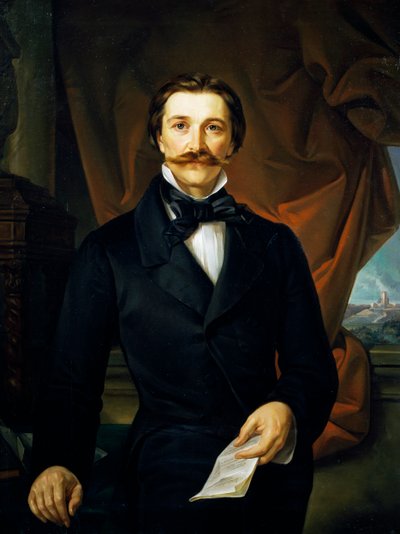 Graaf Carlo Coronini door Ferdinando Bassi (1819-1883) door Ferdinando Bassi