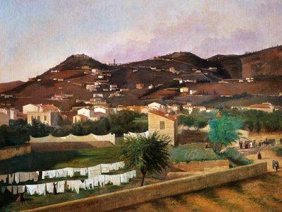 Uitzicht op de heuvel van Fiesole door Ferdinando Buonamici (1820-92) door Ferdinando Buonamici