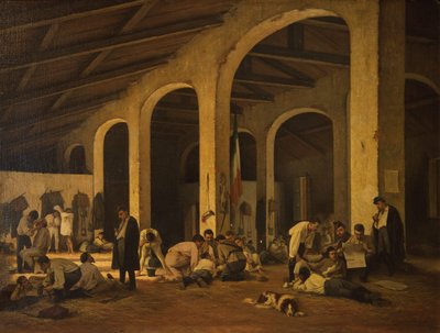 Vrijwillige Toscaanse kunstenaars in de kazerne van Modena door Ferdinando Buonamici