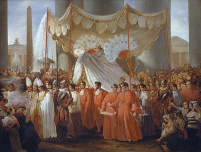 Processie op het Sint-Pietersplein voor het feest van Corpus Christi onder het pontificaat van Gregorius XVI door Ferdinando Cavalleri