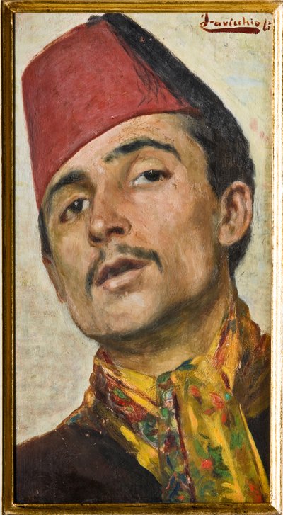 Man met een fez door Ferdinando Cavicchioli