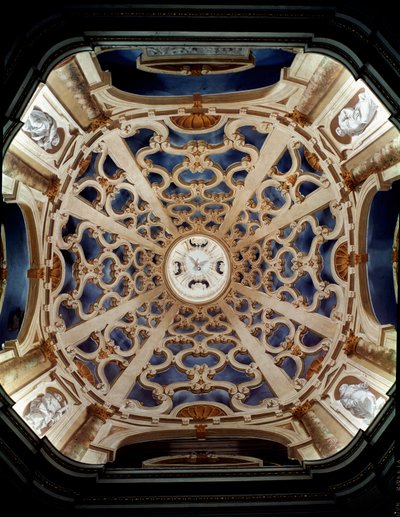 Barokkunst: Gewelf van de Kerk van de Assunta gedecoreerd door Ferdinando Galli da Bibiena, Sabbioneta, Italië door Ferdinando Galli Bibiena