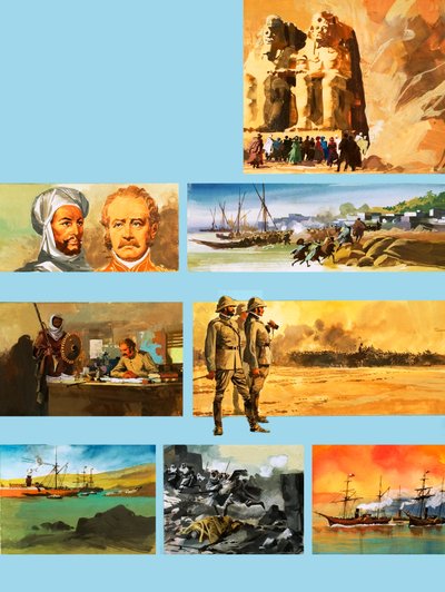 Generaal Charles Gordon van Khartoem (gouache op papier) door Ferdinando Tacconi