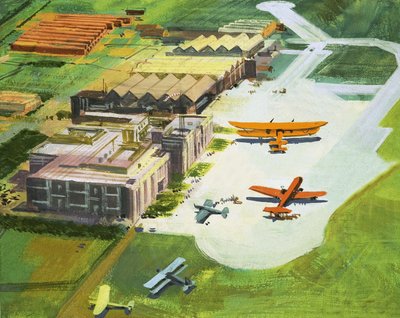 Route naar de maan: De padvinders. Een vroeg vliegveld door Ferdinando Tacconi