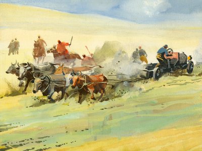 Tienduizend mijl autorace (gouache op papier) door Ferdinando Tacconi