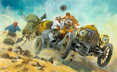 Tienduizend mijl autorace (gouache op papier) door Ferdinando Tacconi
