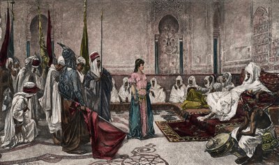 Een staatsgevangene in het Alhambra (kleur fotogravure) door Ferencz Frans Eisenhut