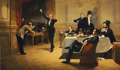 Het dinerfeest, 1837 door Ferencz Paczka