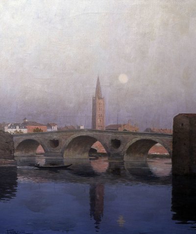 Le Pont Neuf in Toulouse, begin 20e eeuw door Fernand Antonin Mercié