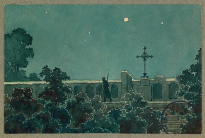 De Calvarieberg in Vailly in de nacht van 27 oktober door Fernand Barbier