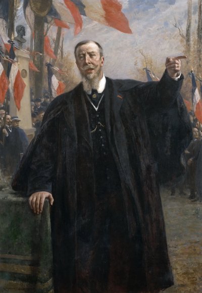 Paul Déroulède houdt een toespraak in Bougival, januari 1913 door Fernand Cormon