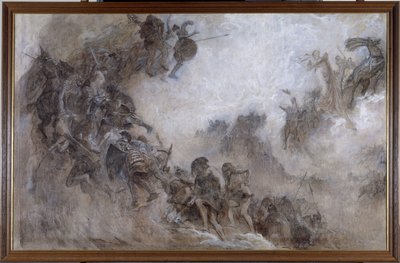 Schets voor het plafond van het paleontologie amfitheater in het Parijse Museum voor Natuurgeschiedenis: Les Races humaines (Plafond) door Fernand Cormon