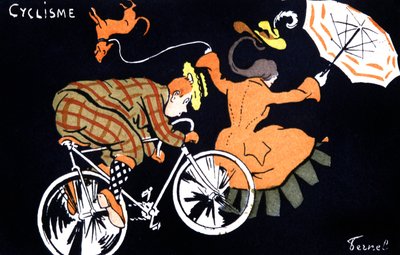 Fietsen, ca. 1910-20 (ansichtkaart) door Fernand Fernel