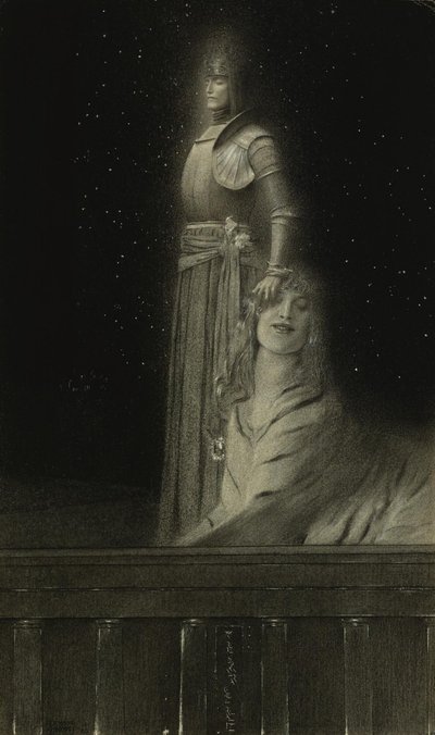 Avec Verhaeren: Un Ange door Fernand Khnopff