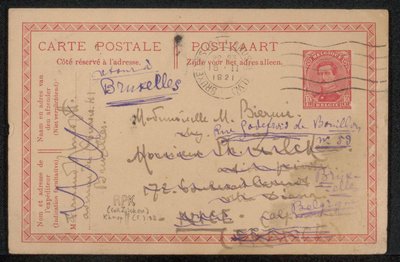 Postkarte an Maria Biermé door Fernand Khnopff