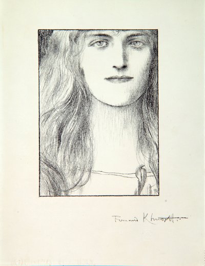 Hoofd van een Vrouw, 1897 door Fernand Khnopff