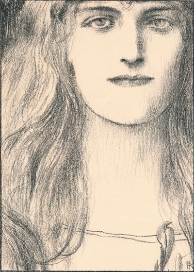 Een gezicht van voren, 1898 door Fernand Khnopff