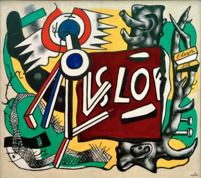 Boomstam op gele achtergrond door Fernand Leger