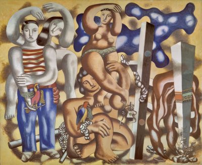 Compositie met twee papegaaien door Fernand Leger
