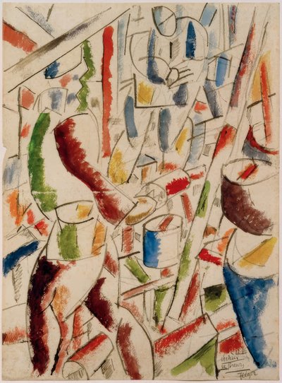 Soldaten die een loopgraaf graven door Fernand Leger