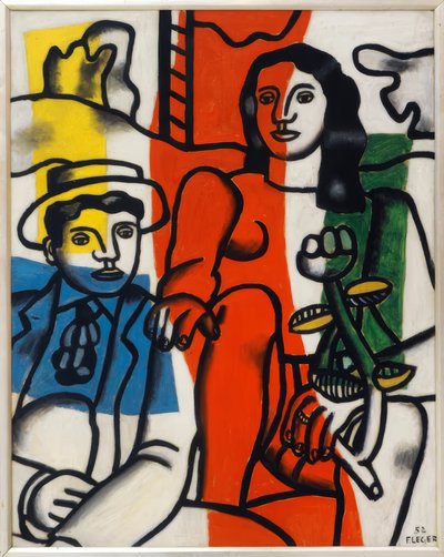 Twee geliefden in het landschap door Fernand Leger