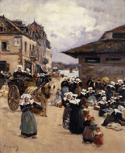 Hoekmarkt in Concarneau door Fernand Legout Gerard
